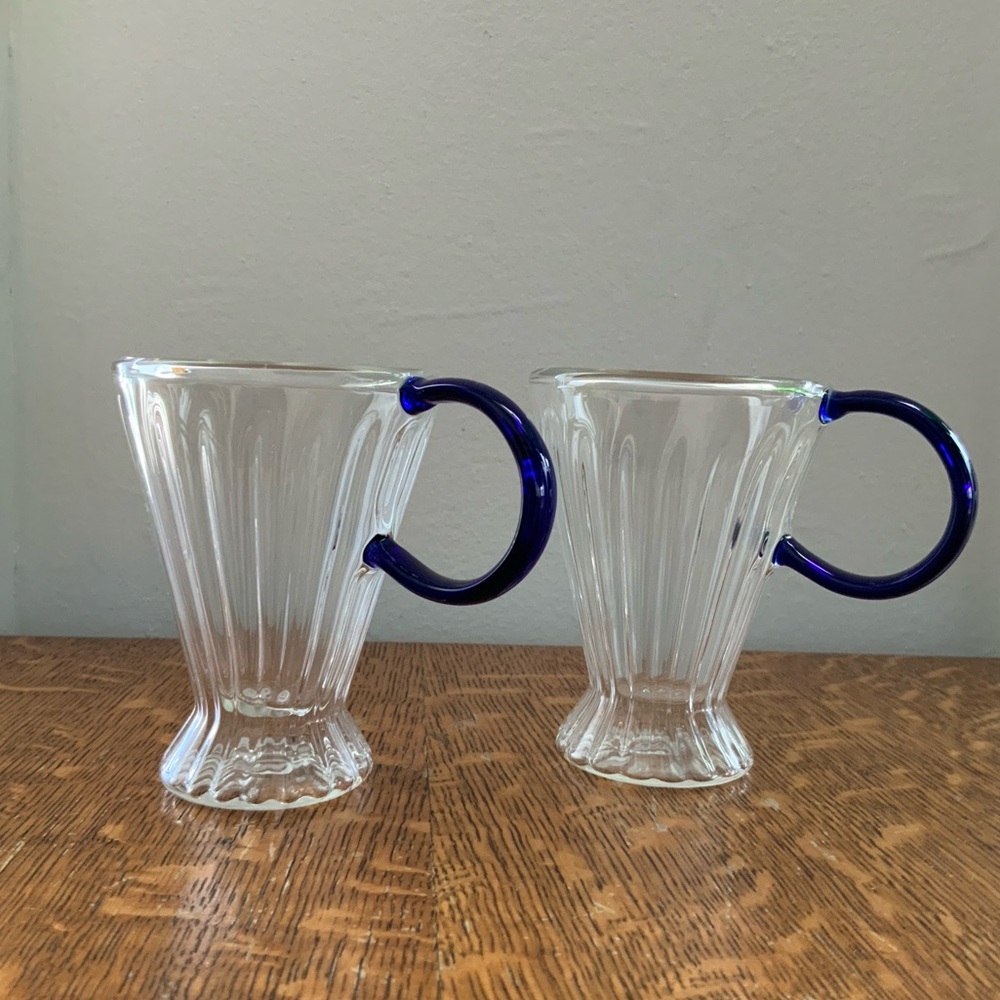 Espresso cups made from glass.